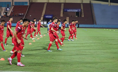 Buổi tập làm quen sân của đội tuyển U23 Việt Nam